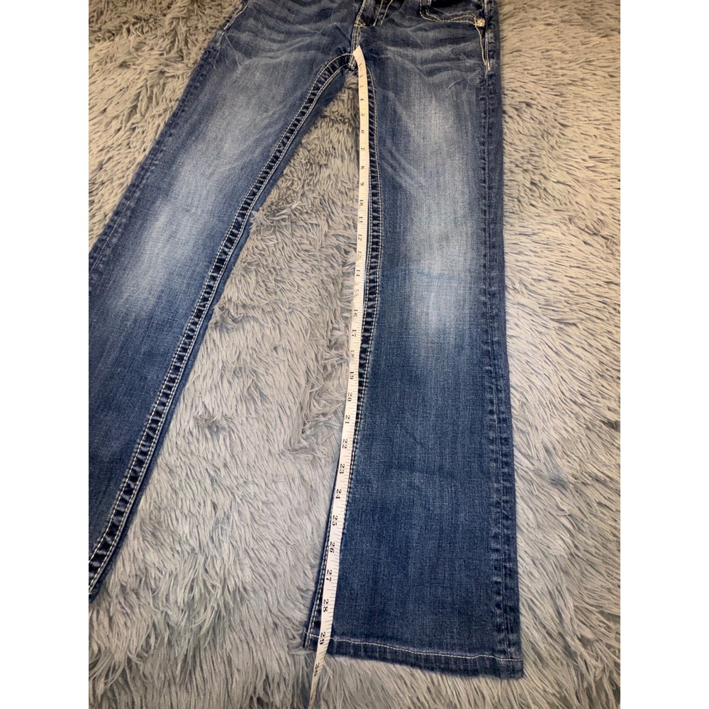 Miss Me Women's 28 Boot Jeans Embellished Cross Pockets western Style 28x29 Y2K - Picture 3 of 13
